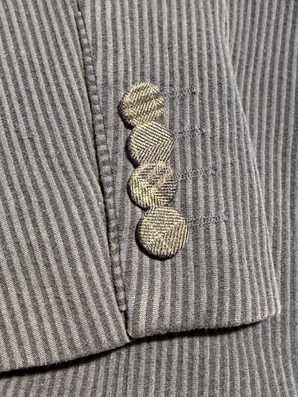 Robert Graham Ribbed Cotton Viscose Sport Coat Navy 2 Btn Elbow Patch Sz 44
